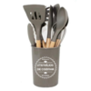Kit de utensílios de cozinha de silicone 12 peças Cinza GH412 Kit de utensílios de cozinha de silicone 12 peças Cinza GH412