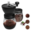 Moedor de café manual ajustável para grãos GH225 + 2 recipientes vidro Moedor de café manual ajustável para grãos GH225 + 2 recipientes vidro
