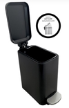 Lixeira retangular slim preta 6L com pedal e fechamento suave da tampa 29x14x30cm - GH116 Lixeira retangular slim preta 6L com pedal e fechamento suave da tampa 29x14x30cm - GH116