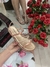 Sandália feminina rose gold strass QUIZ