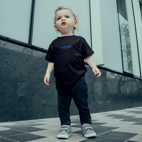 Camiseta Mini "Be a Nice Human" - 50% Pet + 50% Algodão Orgânico