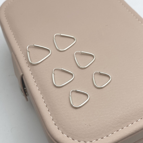 Trio de brinco argola triângulo m