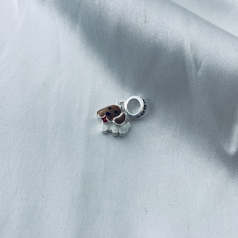 Berloque cachorro bege/branco