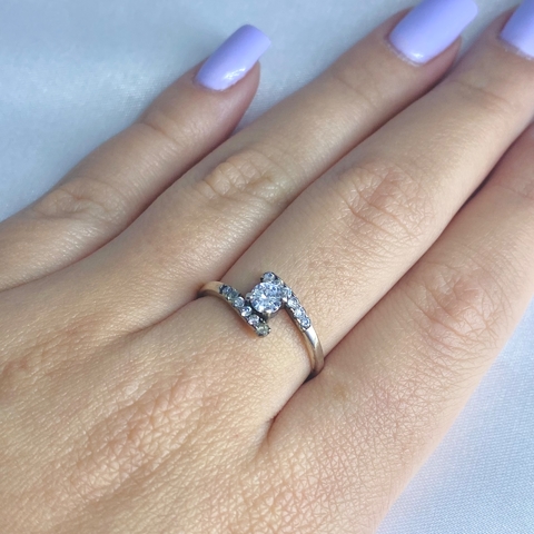 Anel pedra zircônia