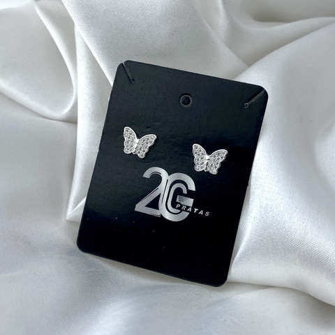 BRINCO BORBOLETA CRAVEJADA NA ASA