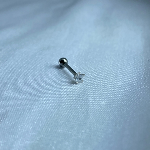Piercing de trágus estrela zircônia