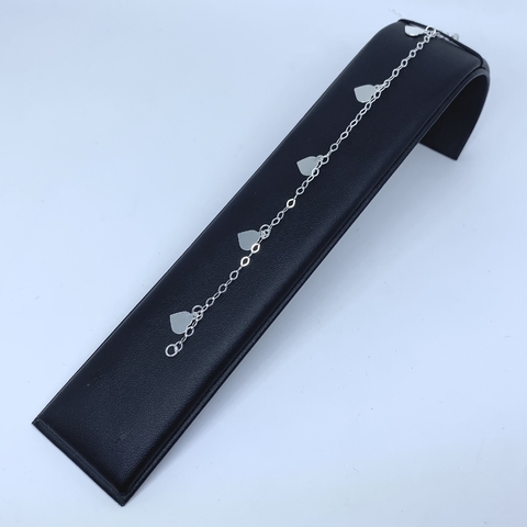 Pulseira pingente 5 corações liso