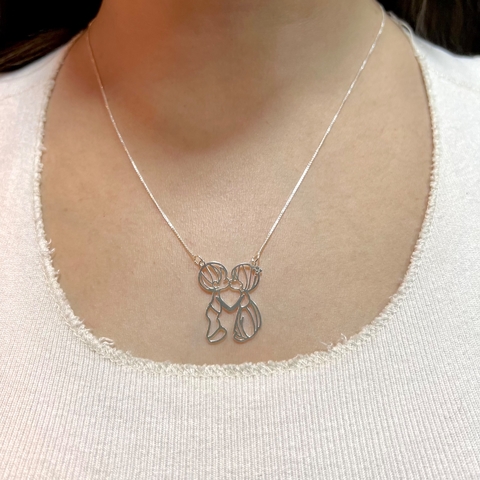 Gargantilha namorados coração