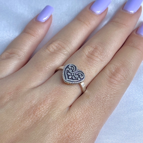 Anel coração modelo bali