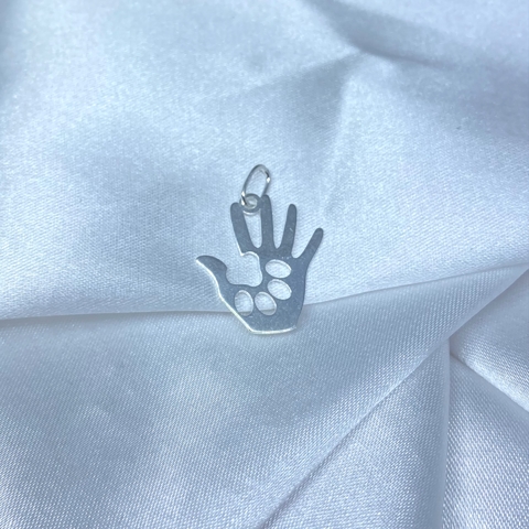 Pingente mão com patinha pet
