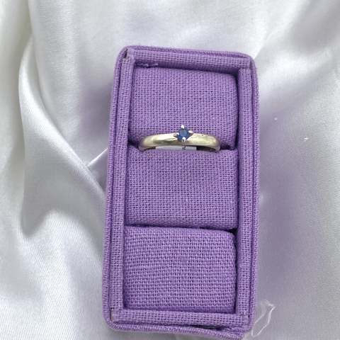 Anel Solitário Pedra Zircônia Azul