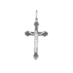 Pingente Cruz Portuguesa Facetada Com Cristo 4,2cm