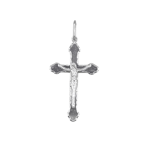 Pingente Cruz Portuguesa Facetada Com Cristo 4,2cm