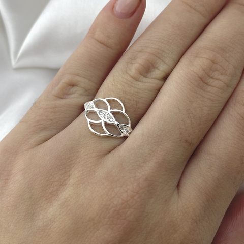 ANEL ARCOS VAZADO 9 PEDRAS ZIRCÔNIA