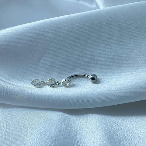 Piercing umbigo pingente coração