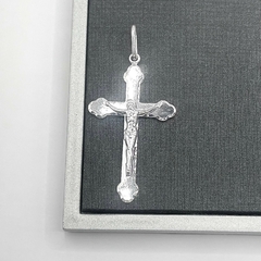 Pingente Cruz Portuguesa Facetada Com Cristo 4,2cm - comprar online
