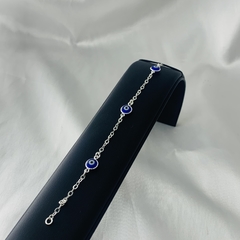 Pulseira 3 olhos gregos azul escuro