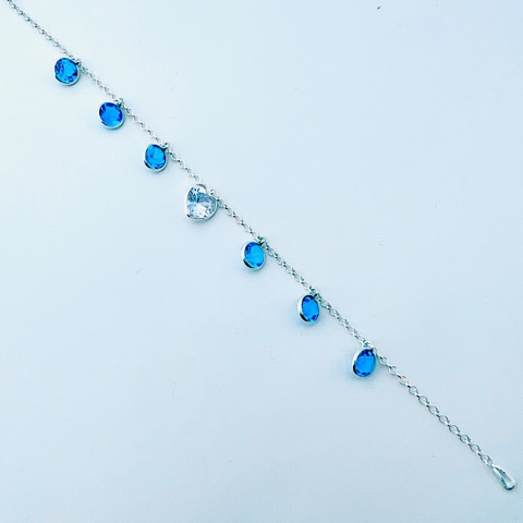 PULSEIRA ZIRCÔNIAS E CORAÇÃO BRANCO