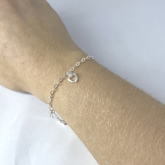 Pulseira 4 pingentes coração vazado - comprar online