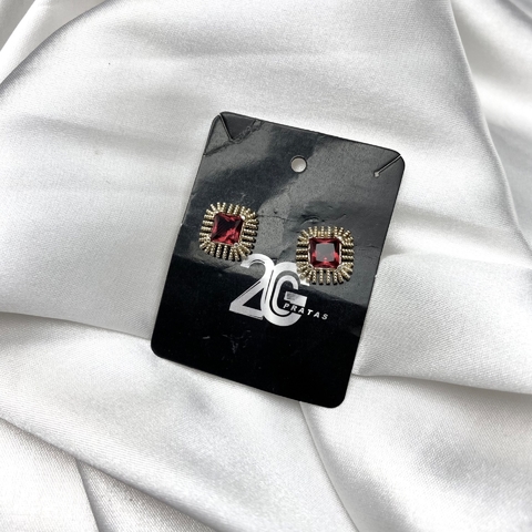 Brinco Feminino Zircônia Vermelha