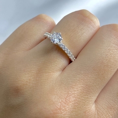 Anel solitário cravejado - comprar online