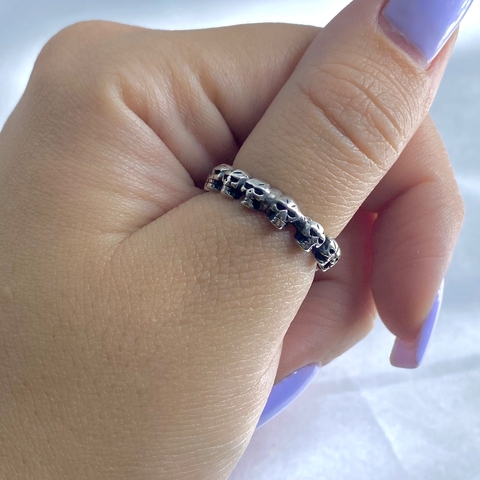 Anel caveira modelo bali