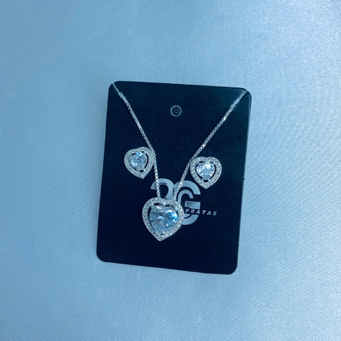 Conjunto coração com zircônia