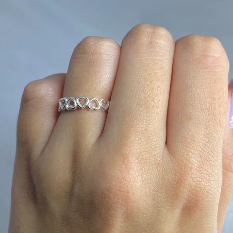 Anel coração oposto