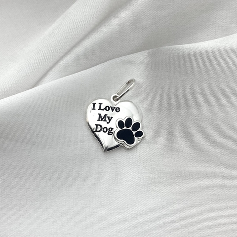 Pingente coração I love my dog