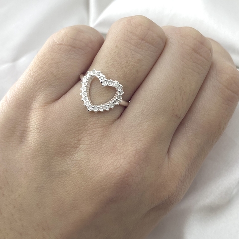 ANEL CORAÇÃO CRAVEJADO