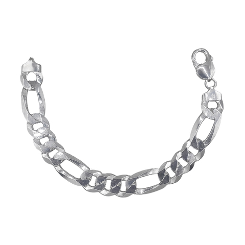 Pulseira Fígaro 3x1 12mm 18,5cm