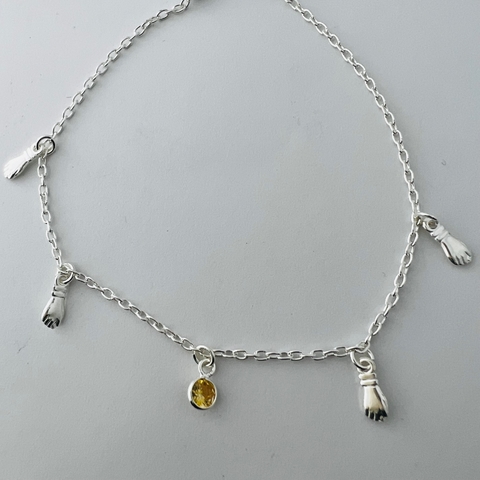 Pulseira 4 figas estamparia e pedras