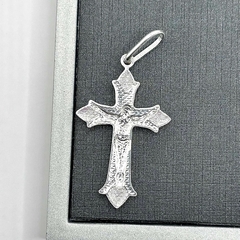 Pingente Cruz Portuguesa Facetada Com Cristo 3,3cm na internet