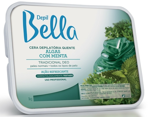 CERA DEPIL BELLA 1KG ALGAS COM MENTA