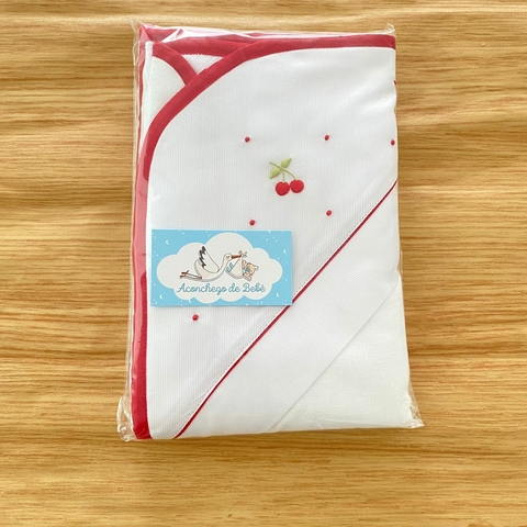 Toalha Dupla com Capuz - Cereja