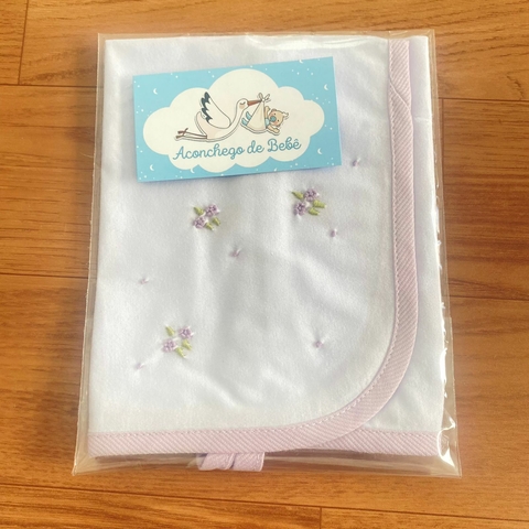 Pano de Chupeta com Prendedor - Floral Lilás
