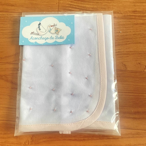 Pano de Chupeta com Prendedor - Poá Rosa