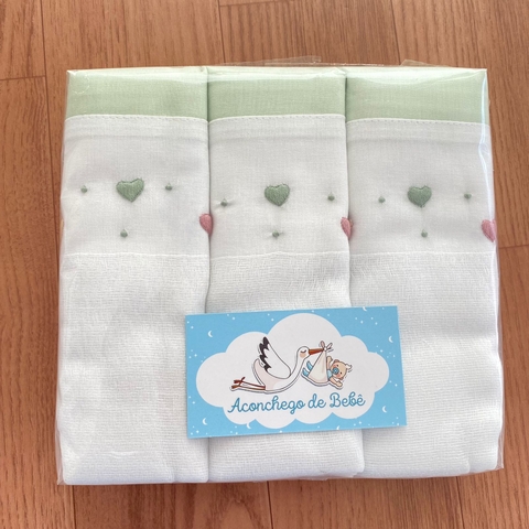 Kit Fraldas de Ombro Cremer Luxo - Corações Coloridos