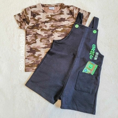 Conjunto Jardineira Menino Fakini Kids - Coleção Nova - Stilo N Kids