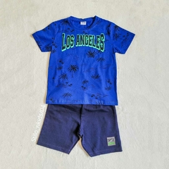 Conjunto Menino Fakini Kids Los Angeles - Azul/Marinho - Coleção Nova