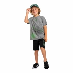 Conjunto Menino Fakini Kids Gamers - Preto|Verde - Coleção Nova - Stilo N Kids