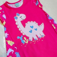 CAMISOLA Kyly - Dinossauro - cor Pink - Brilha no Escuro - comprar online