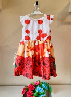 VESTIDO Temático - Branco|Vermelho Ursinho