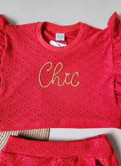 CONJUNTO Tile e Sul Menina Renda Chic Vermelha - loja online
