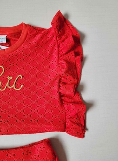 Imagem do CONJUNTO Tile e Sul Menina Renda Chic Vermelha