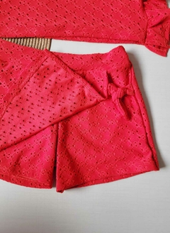 CONJUNTO Tile e Sul Menina Renda Chic Vermelha - comprar online