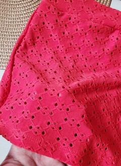 CONJUNTO Tile e Sul Menina Renda Chic Vermelha