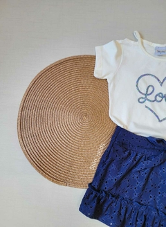 CONJUNTO Tile e Sul Menina Saia em Renda Love/Azul na internet