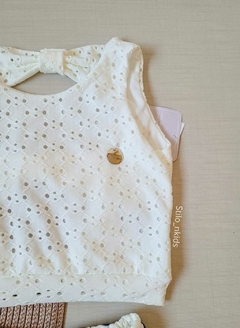 CONJUNTO Tile e Sul Menina Rendado Branca - Stilo N Kids