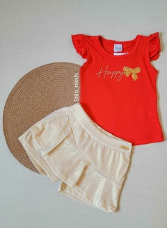 CONJUNTO Tile e Sul Menina Vermelho/Durado - Happy - comprar online